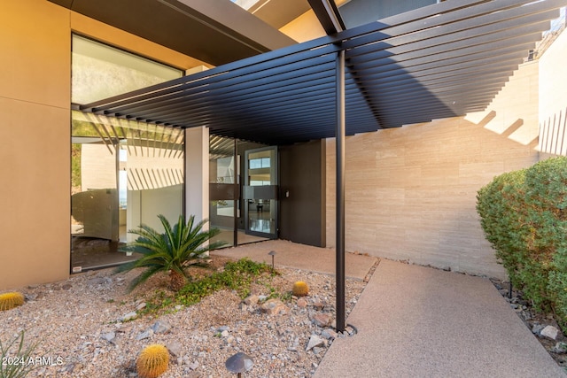 view of patio / terrace with a pergola