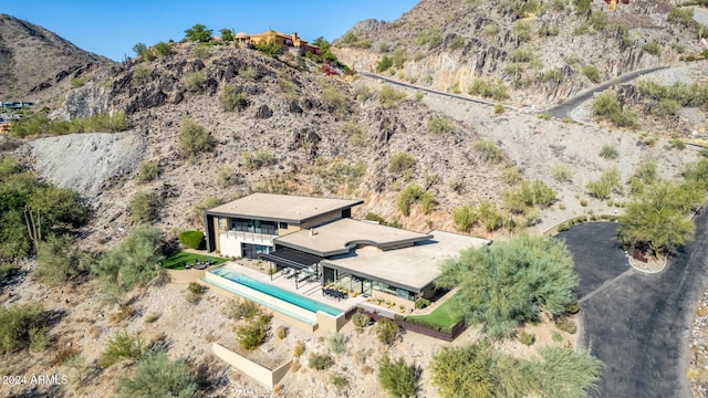 aerial view featuring a mountain view