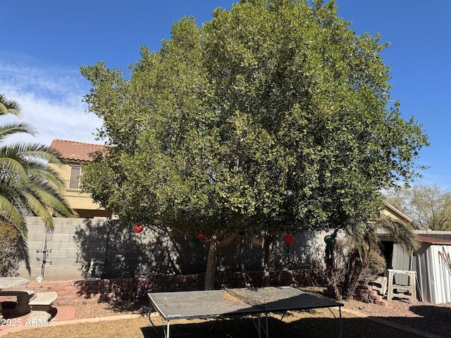 view of yard with fence