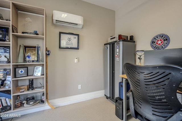 home office with a wall unit AC