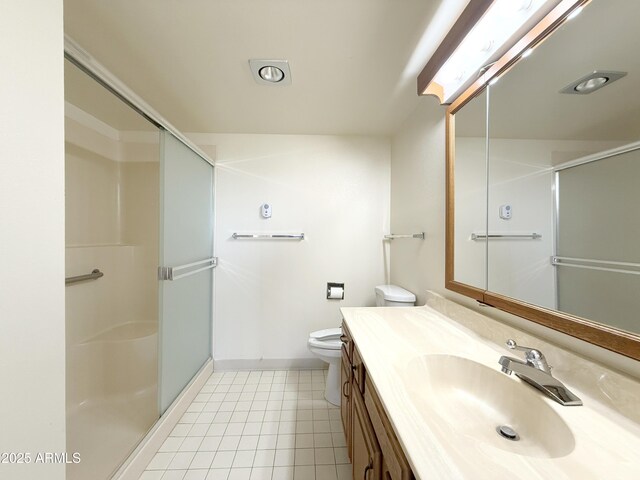 10330 W Thunderbird Blvd Unit C304, Sun City, AZ 85351 - bathroom with baseboards, a shower stall, toilet, and vanity