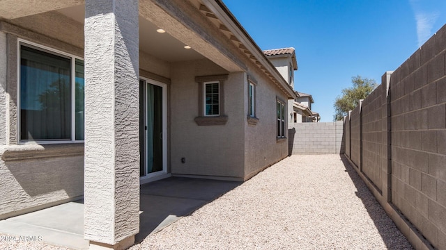 view of patio with a fenced backyard