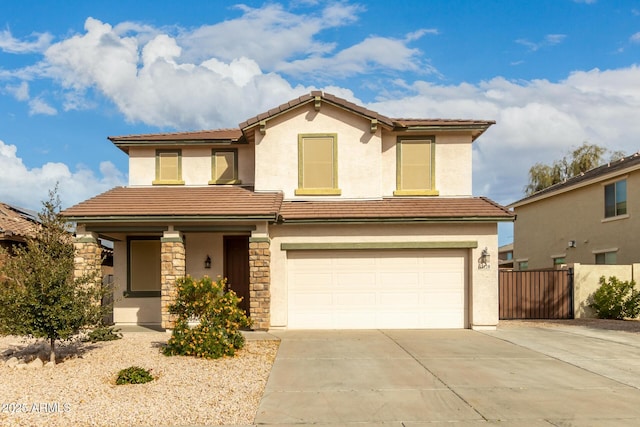 view of front facade with a garage