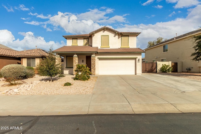 view of front of home with a garage