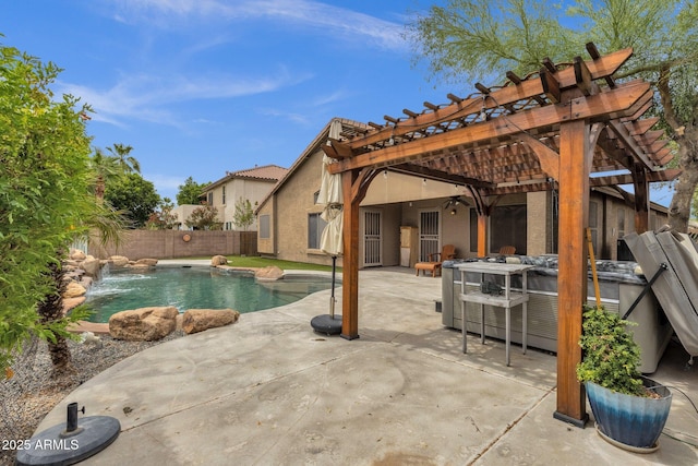 11101 W Wilshire Dr, Avondale, AZ 85392 - view of pool featuring a fenced backyard, a pergola, and a patio area