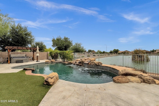 11101 W Wilshire Dr, Avondale, AZ 85392 - view of pool featuring a fenced backyard, a patio area, and a pergola