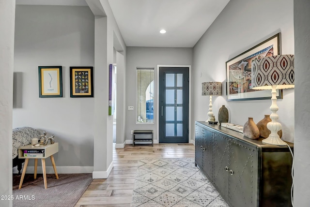 foyer entrance featuring light hardwood / wood-style floors