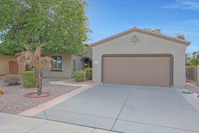 view of front of house with a garage