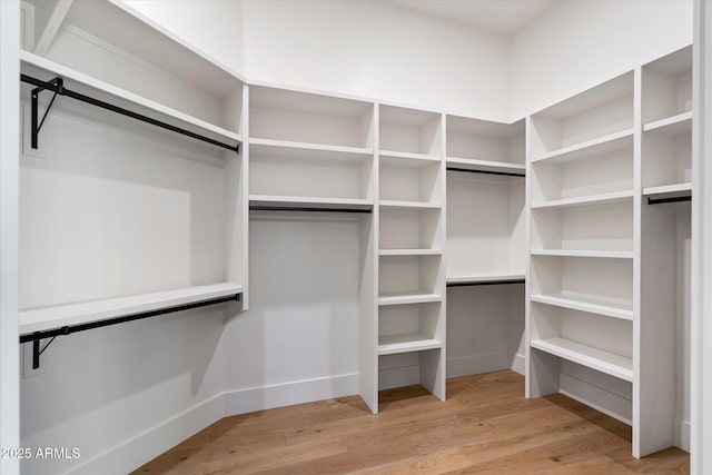 spacious closet featuring wood finished floors