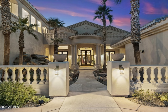 exterior space featuring french doors