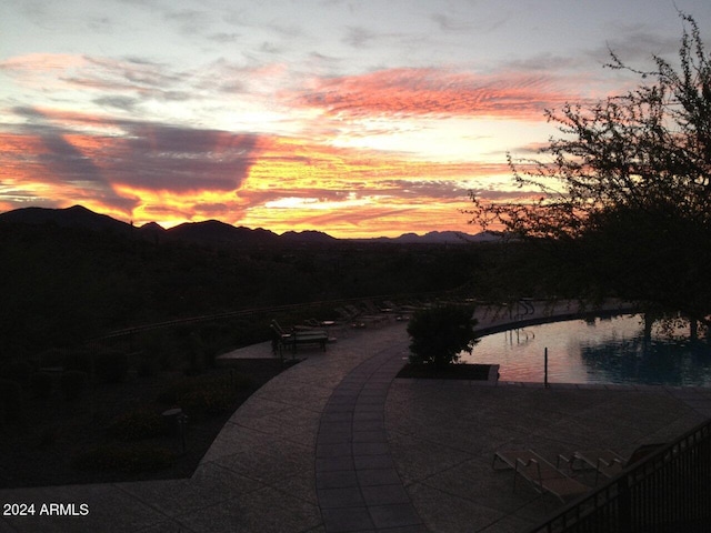 property view of mountains featuring a water view