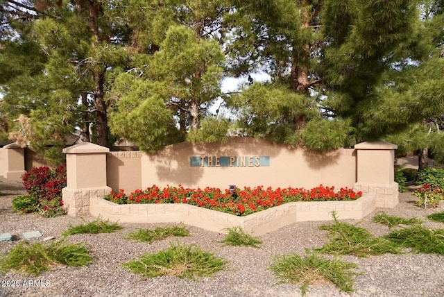 view of community sign