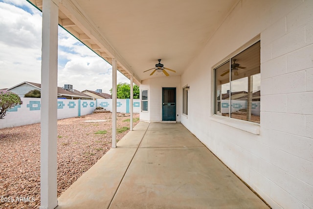 10215 W Missouri Ave, Glendale, AZ 85307 - view of patio with a ceiling fan and fence