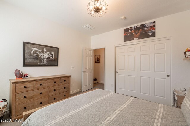 bedroom featuring a closet