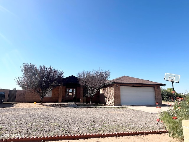 view of front of home with a garage