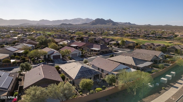 bird's eye view with a mountain view and a residential view