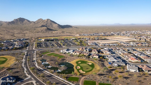 drone / aerial view with a mountain view and a residential view