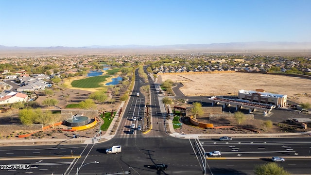 drone / aerial view with a mountain view