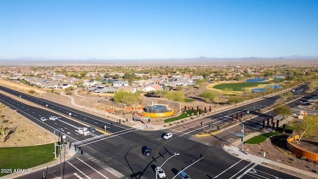 aerial view with a residential view and a mountain view