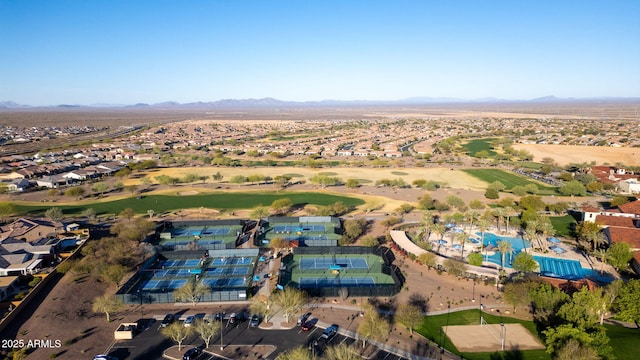 aerial view featuring a mountain view