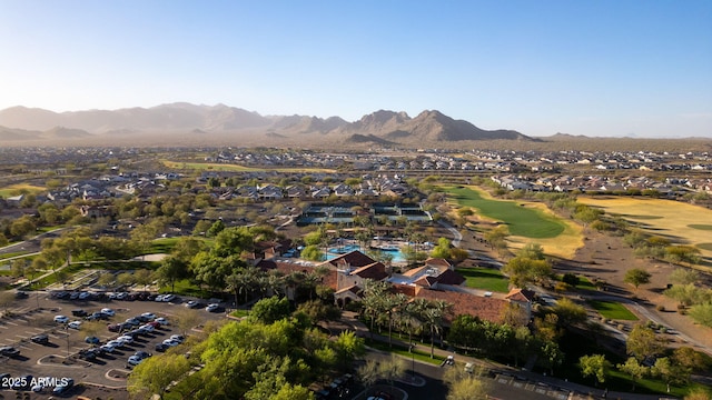 bird's eye view featuring a mountain view