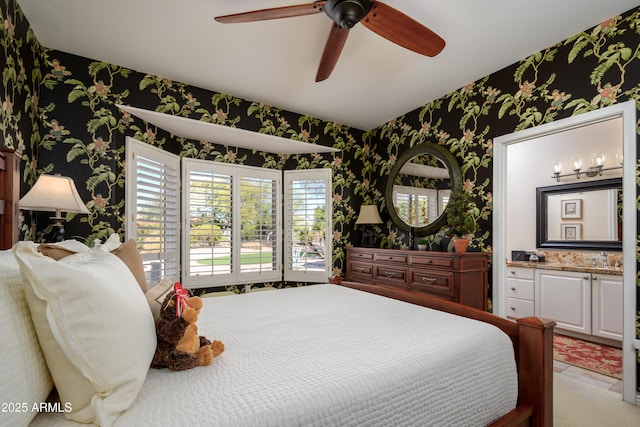 bedroom with ceiling fan