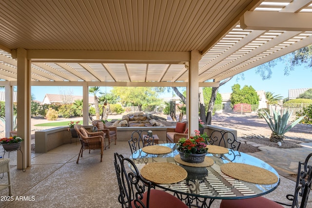 view of patio with a pergola