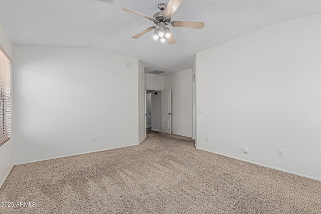 708 E Mule Train Trl, San Tan Valley, AZ 85143 - unfurnished bedroom featuring visible vents, baseboards, carpet, and lofted ceiling