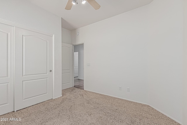 708 E Mule Train Trl, San Tan Valley, AZ 85143 - unfurnished bedroom with a closet, carpet flooring, and ceiling fan