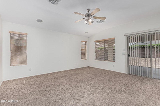 708 E Mule Train Trl, San Tan Valley, AZ 85143 - empty room with baseboards, ceiling fan, carpet flooring, and visible vents