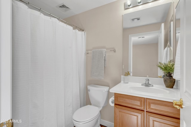 7524 E Leland Cir, Mesa, AZ 85207 - bathroom with vanity, toilet, and curtained shower