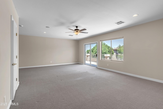7524 E Leland Cir, Mesa, AZ 85207 - carpeted spare room featuring a ceiling fan, baseboards, and recessed lighting