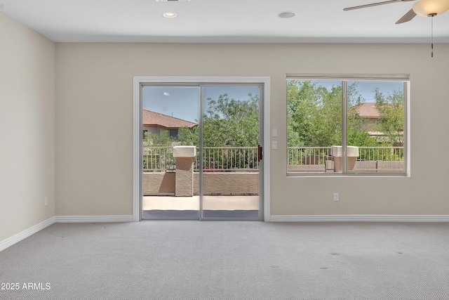 7524 E Leland Cir, Mesa, AZ 85207 - unfurnished room featuring carpet floors, a ceiling fan, baseboards, and recessed lighting