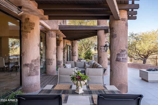 view of patio with an outdoor hangout area