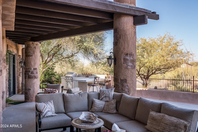 view of patio / terrace with a grill and area for grilling