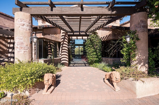 view of patio / terrace with a pergola