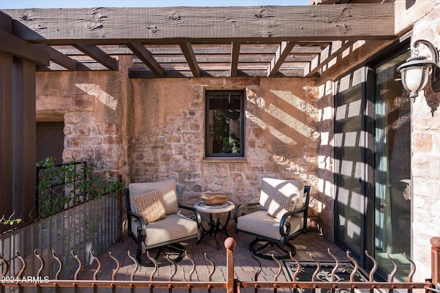 view of patio with a pergola