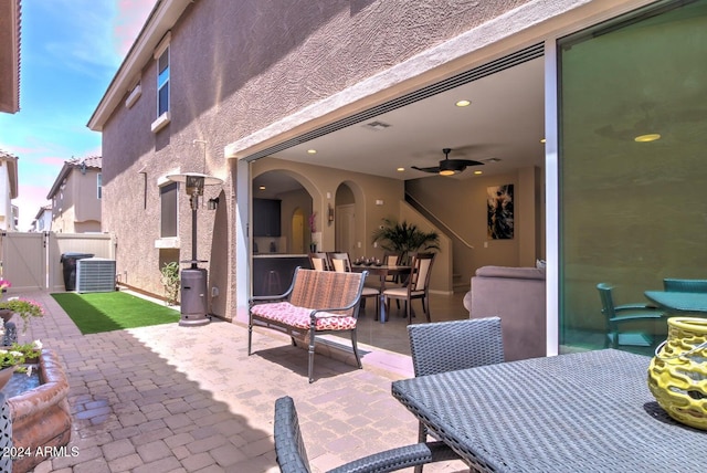 view of patio / terrace with central AC unit