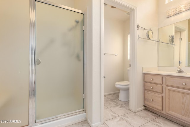 22319 N Desperado Dr, Sun City West, AZ 85375 - full bathroom with toilet, vanity, and a stall shower