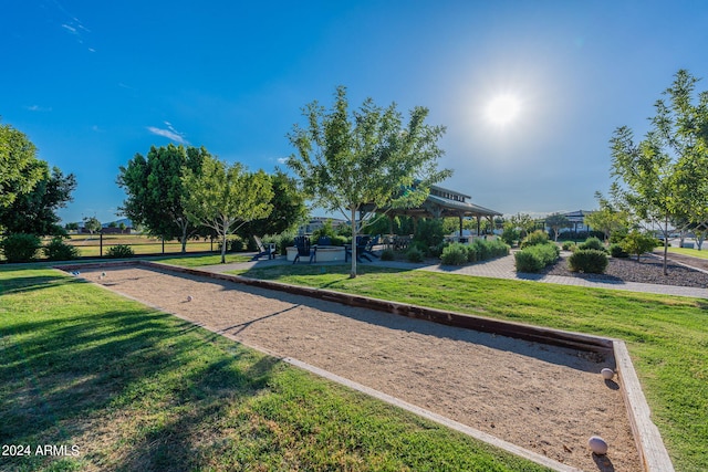 view of community featuring a yard