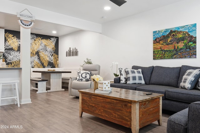 3814 N 36th St, Phoenix, AZ 85018 - living room with wood finished floors and recessed lighting
