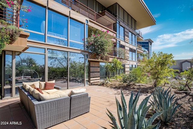 view of patio / terrace featuring a balcony