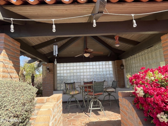 15240 N 51st St, Scottsdale, AZ 85254 - view of patio / terrace featuring ceiling fan and outdoor dining area