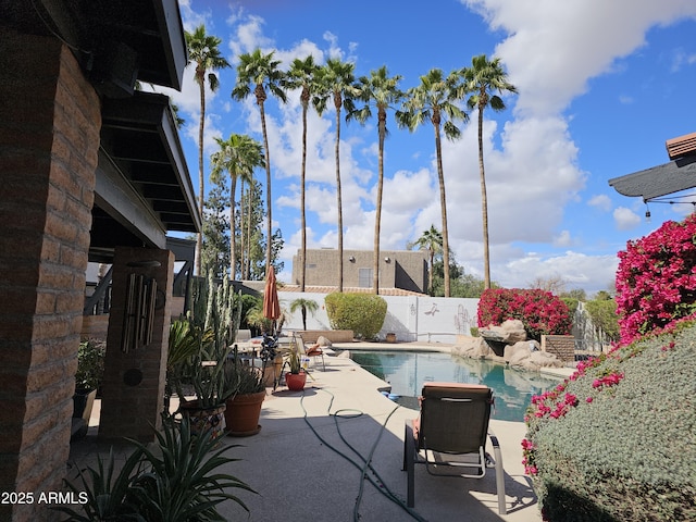 15240 N 51st St, Scottsdale, AZ 85254 - view of swimming pool featuring a fenced in pool, a patio area, and a fenced backyard