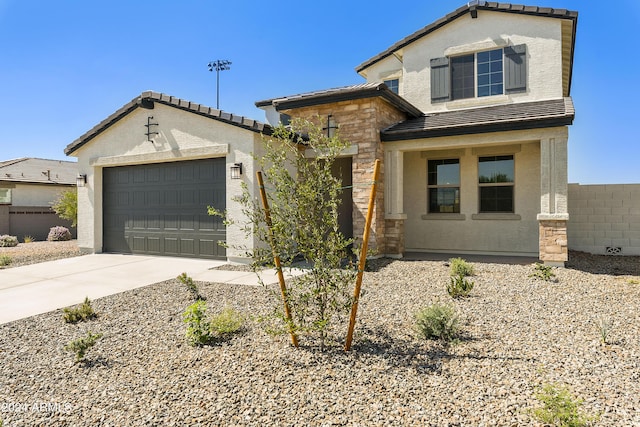 view of front of home featuring a garage