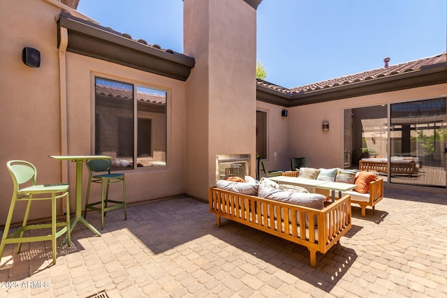 view of patio / terrace with an outdoor living space