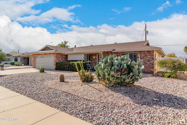 single story home featuring a garage