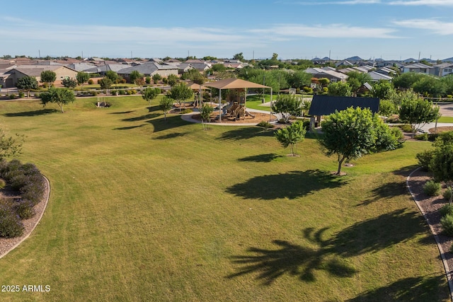 drone / aerial view with a residential view