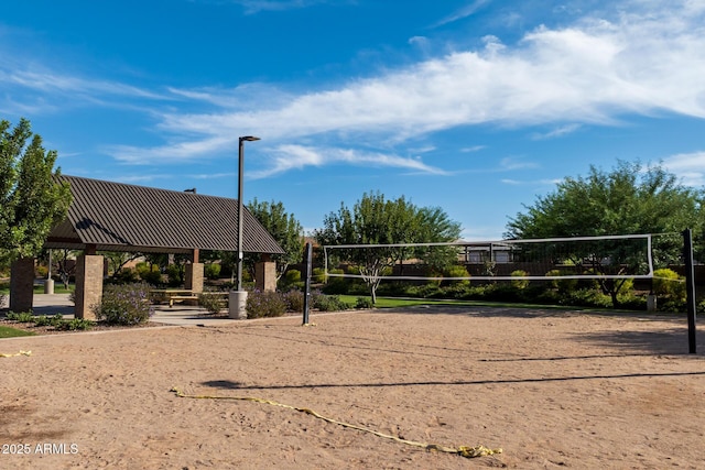 view of community with volleyball court and a gazebo