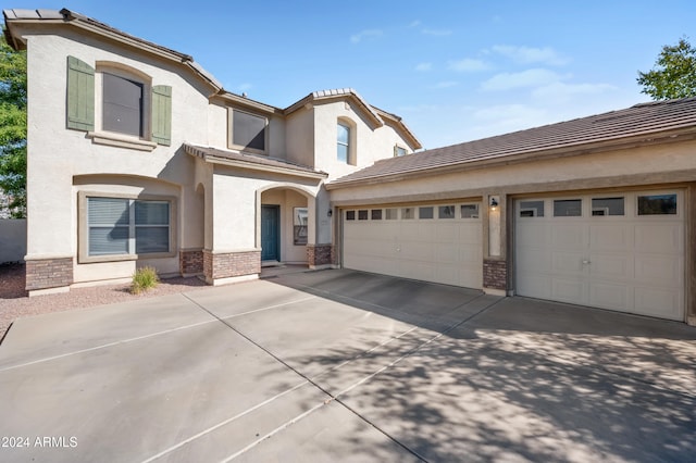 view of front of house with a garage